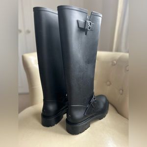 Jimmy Choo Black Yael Rain Boots Size 40